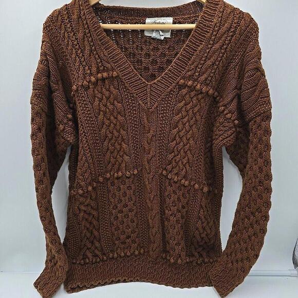 Cie Internationale Express Hand Knitted Chunky XS Colonial Fall Sweater - Picture 5 of 15